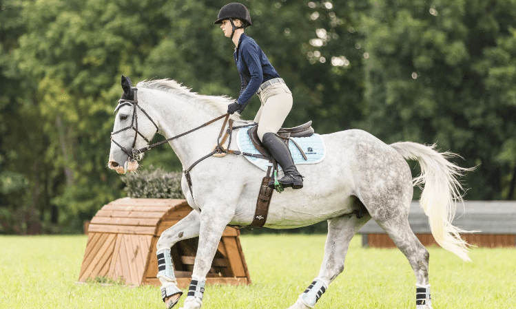 What are the key skills required for the dressage phase in eventing?